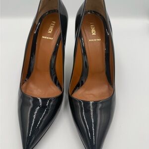 Fendi Women's Navy Blue Patent Leather Pumps